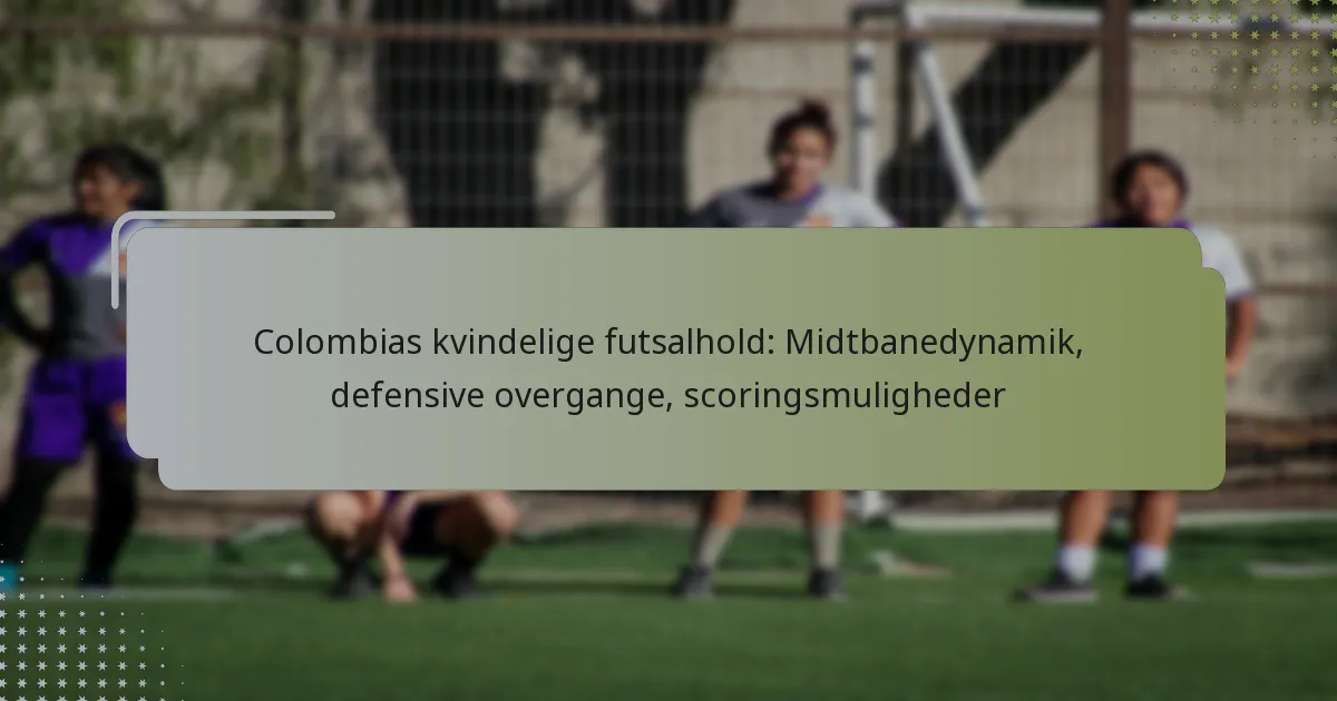 Colombias kvindelige futsalhold: Midtbanedynamik, defensive overgange, scoringsmuligheder