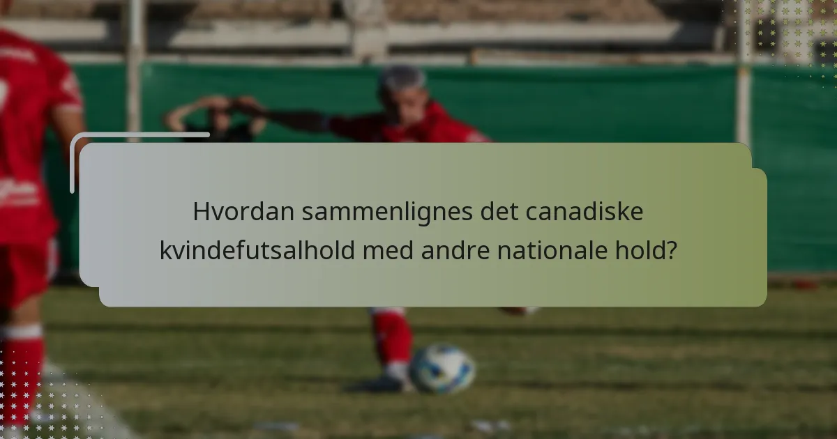 Hvordan sammenlignes det canadiske kvindefutsalhold med andre nationale hold?